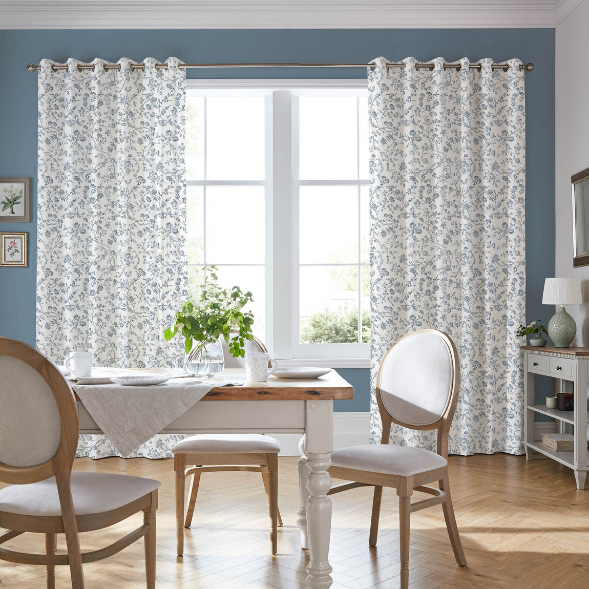 Laura Ashley Aria Made To Measure Roman Blind Dark Seaspray Blue
