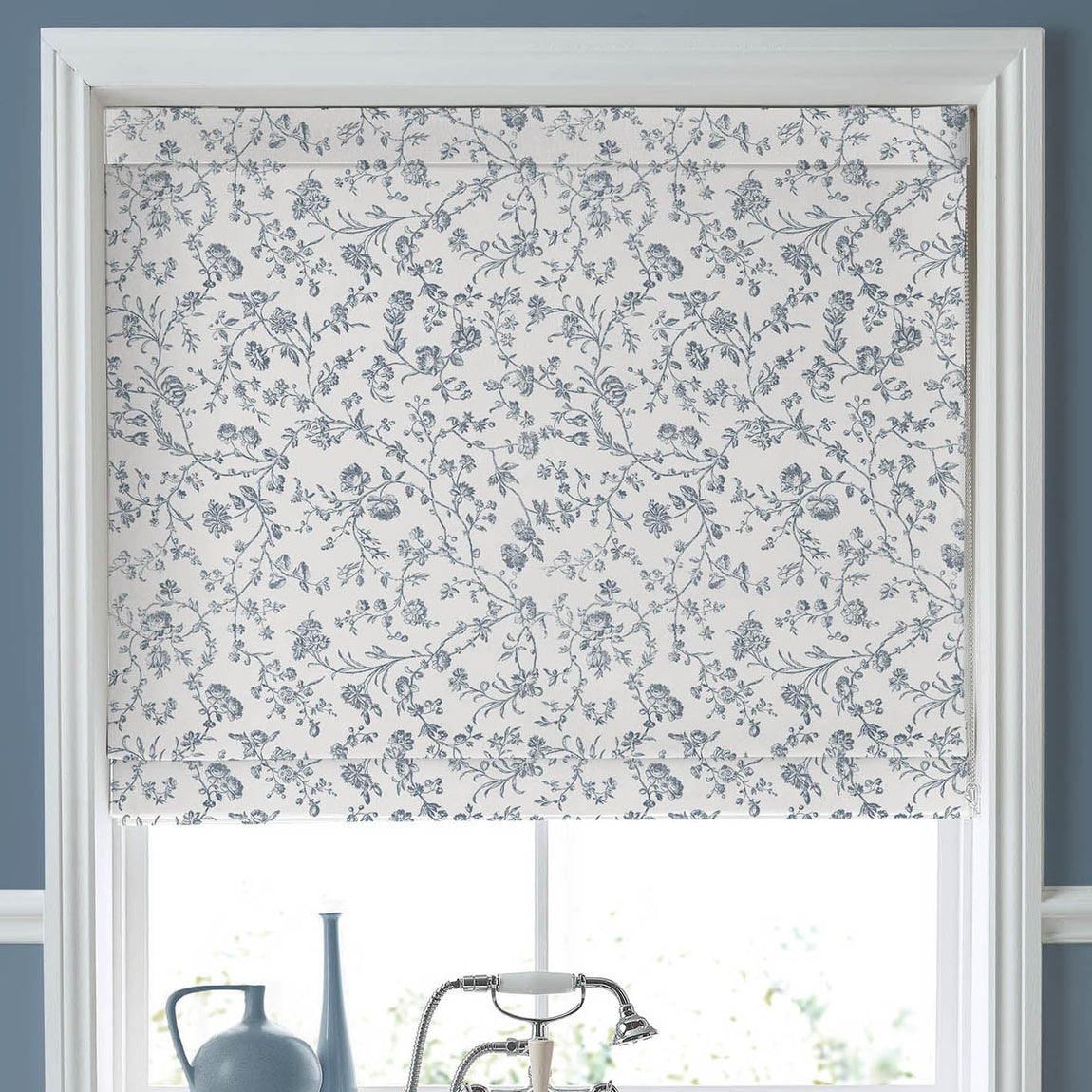 Laura Ashley Aria Made To Measure Curtains Dark Seaspray Blue
