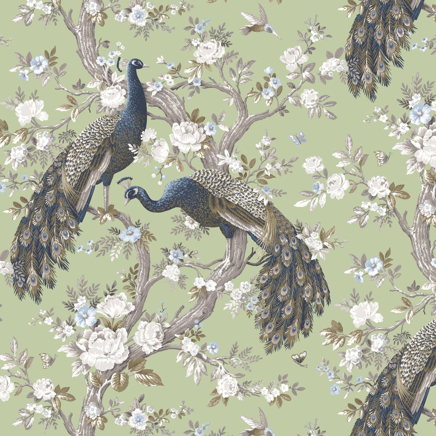 Laura Ashley Belvedere Made to Measure Curtain Hedgerow Green