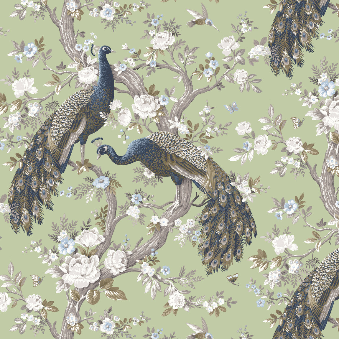 Laura Ashley Belvedere Made to Measure Curtain Hedgerow Green