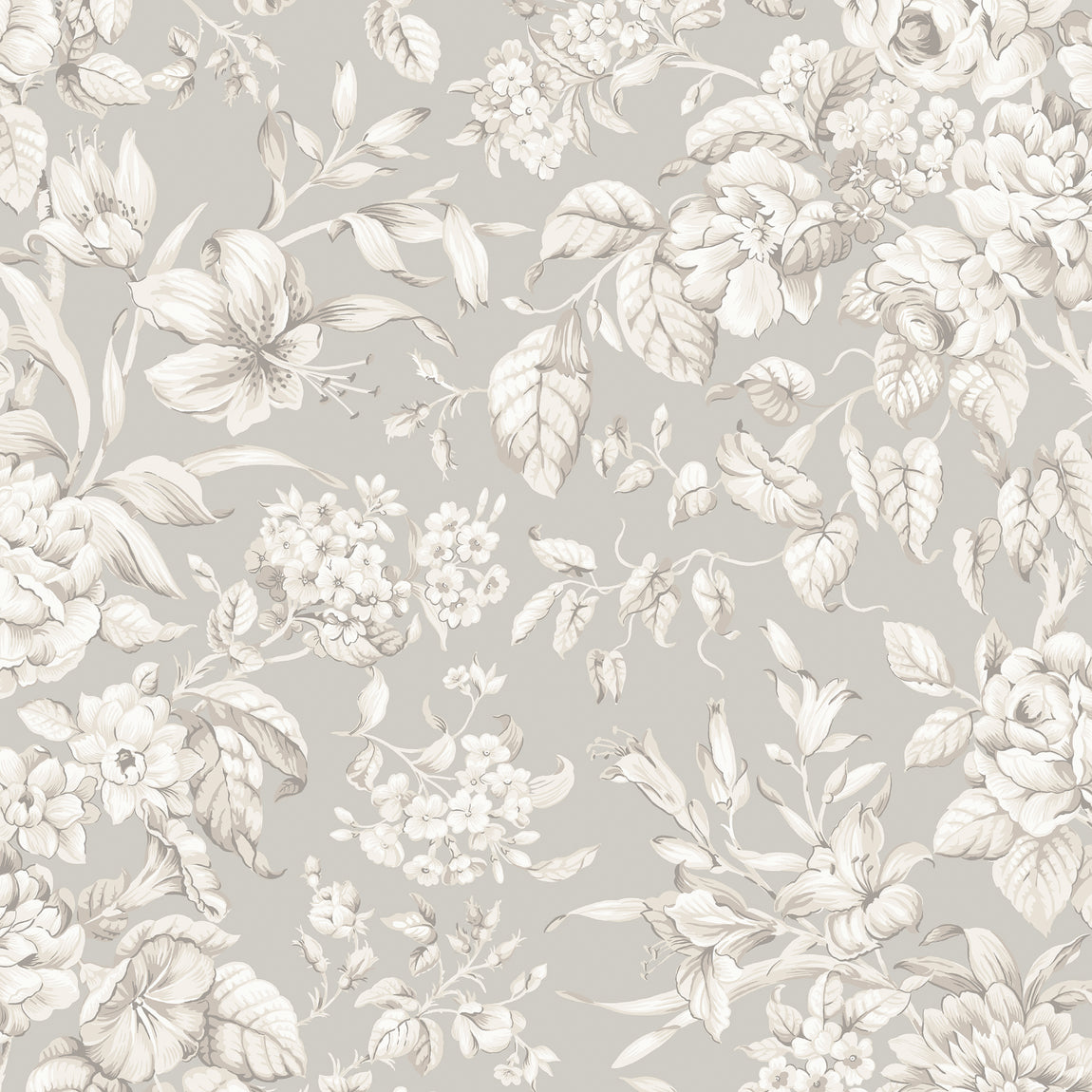 Laura Ashley Heledd Blooms Made to Measure Curtain Dove Grey