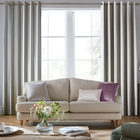Laura Ashley Lille Stripe Made to Measure Curtain Steel