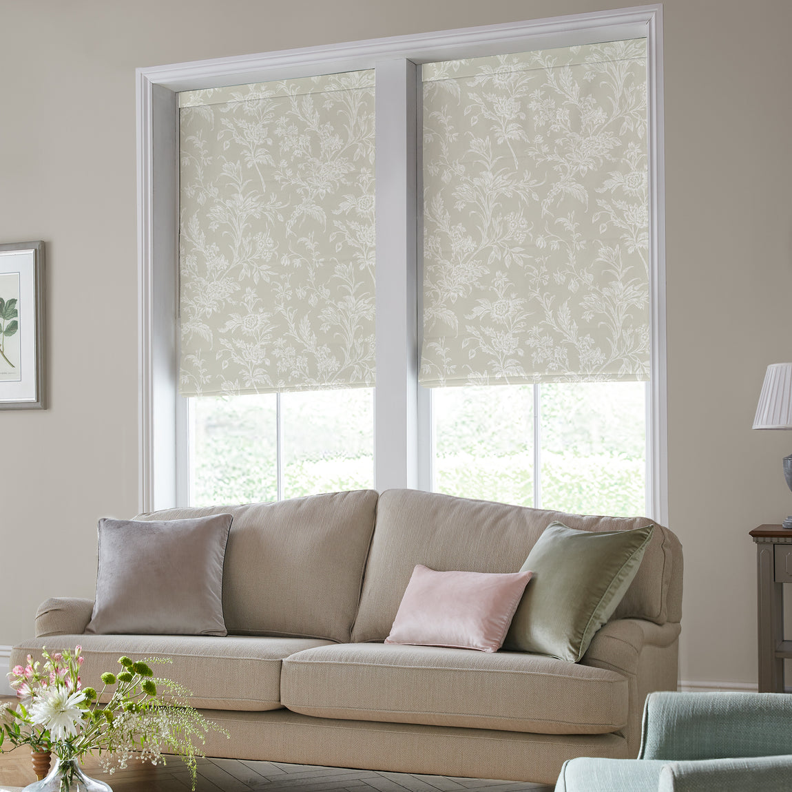 Laura Ashley Lloyd Made to Measure Roman Blind Dove Grey