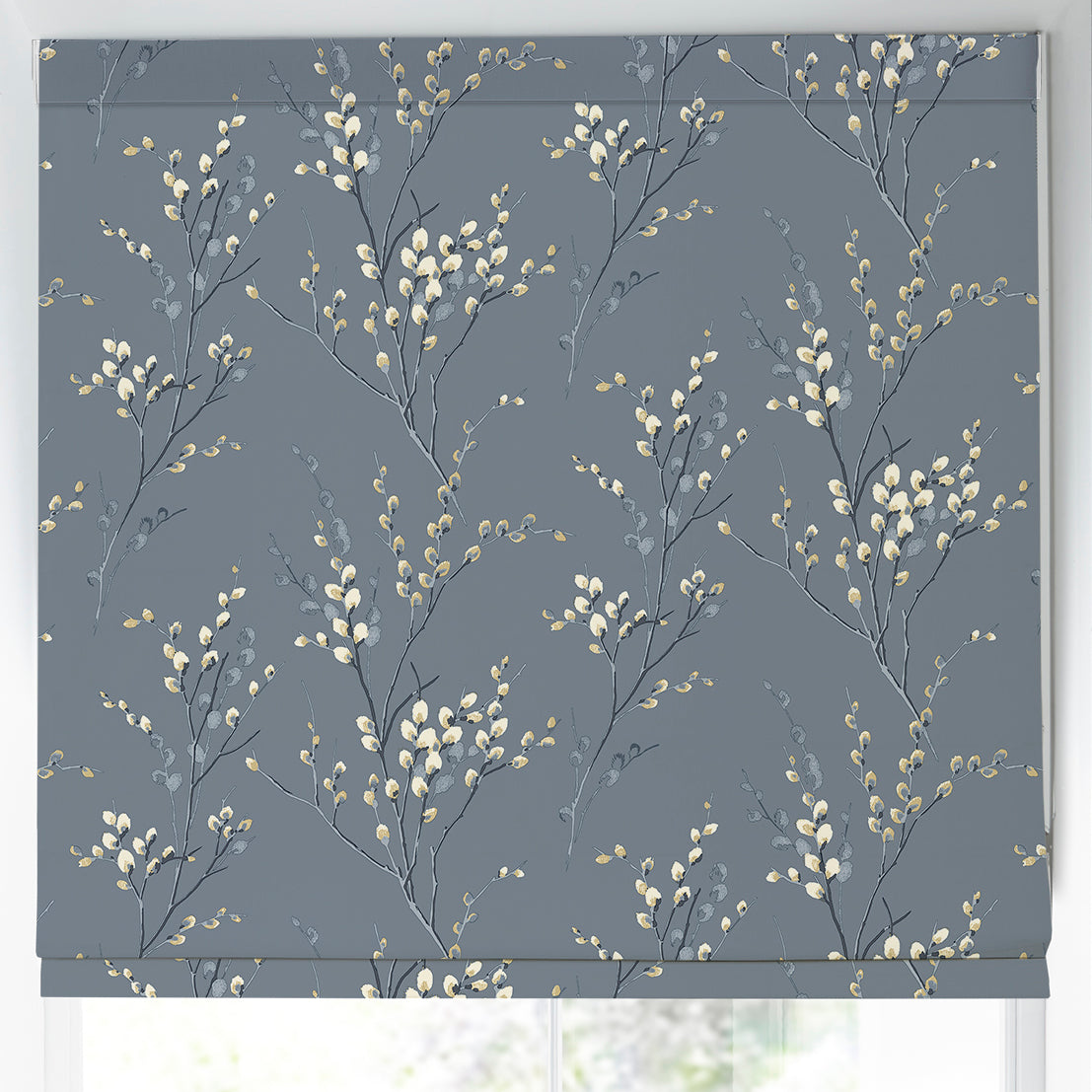 Laura Ashley Pussy Willow Made to Measure Roman Blind Dark Seaspray