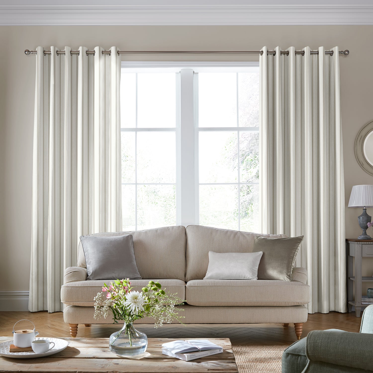 Laura Ashley Farnworth Made To Measure Roman Blind Natural