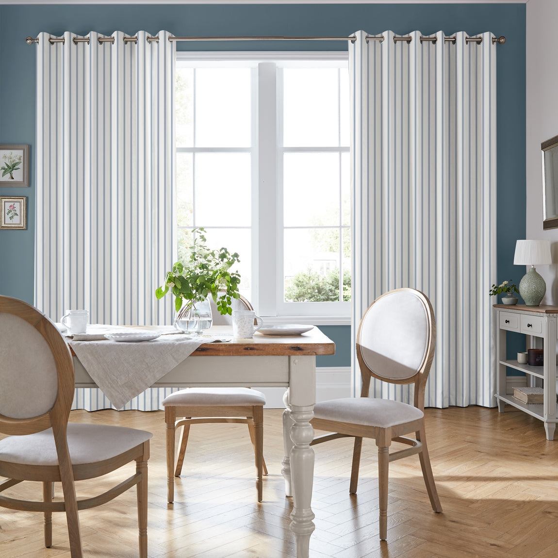 Laura Ashley Farnworth Made To Measure Roman Blind Dusky Seaspray