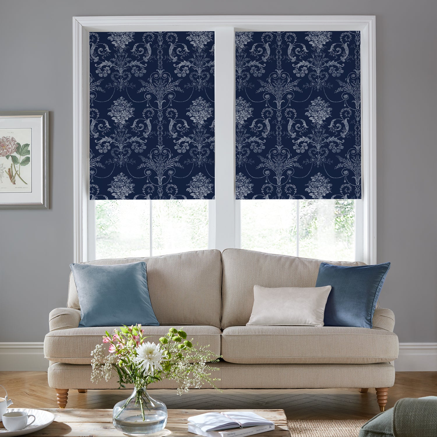Laura Ashley Josette Made to Measure Blackout Roller Blind Midnight