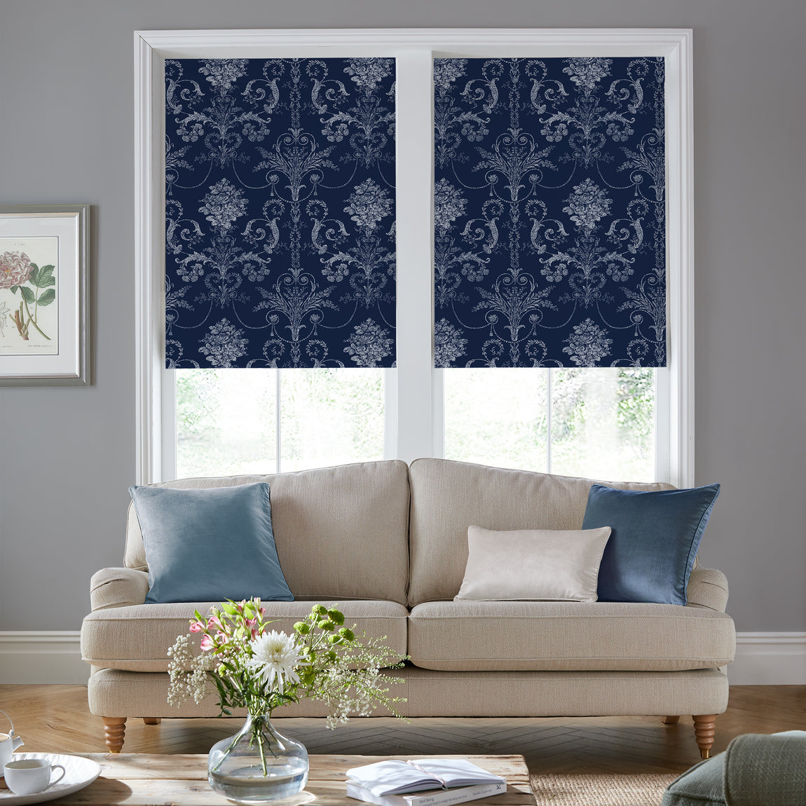 Laura Ashley Josette Made to Measure Blackout Roller Blind Midnight