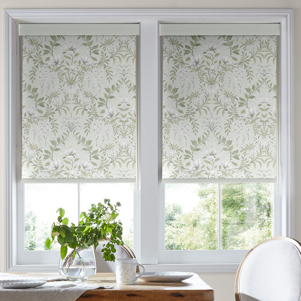 Laura Ashley Parterre Translucent Made To Measure Roller Blind Sage