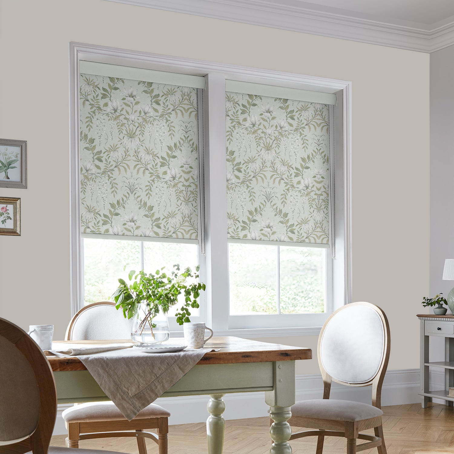 Laura Ashley Parterre Translucent Made To Measure Roller Blind Sage
