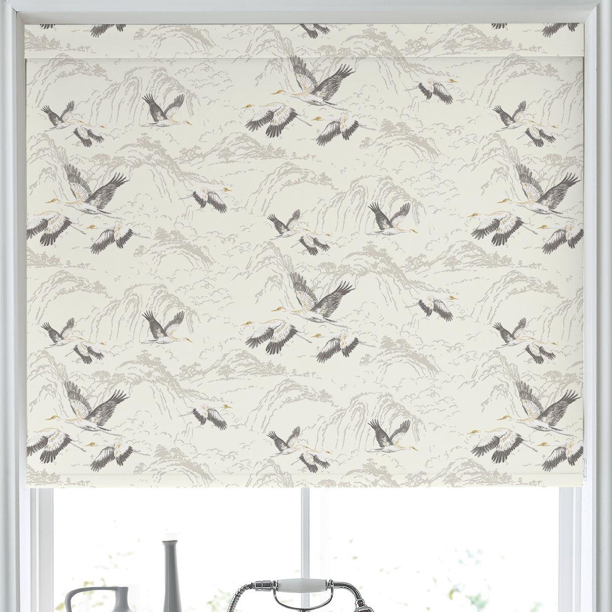 Laura Ashley Animalia Made to Measure Blackout Roller Blind Silver