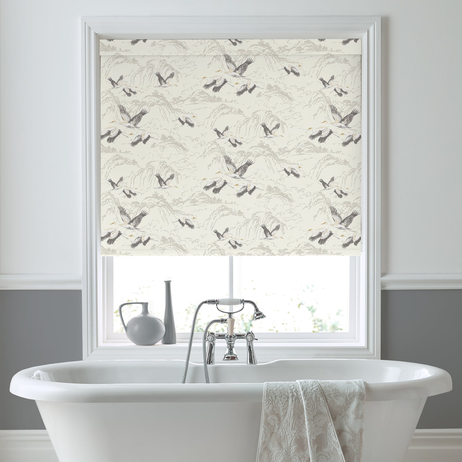 Laura Ashley Animalia Made to Measure Blackout Roller Blind Silver