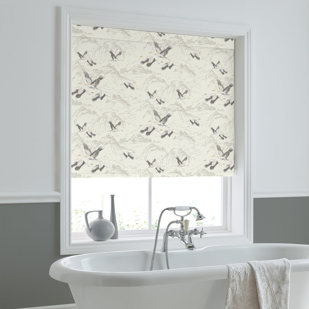Laura Ashley Animalia Translucent Made to Measure Roller Blind Silver