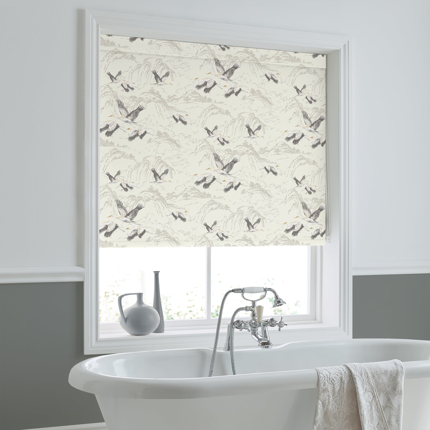 Laura Ashley Animalia Made to Measure Blackout Roller Blind Silver
