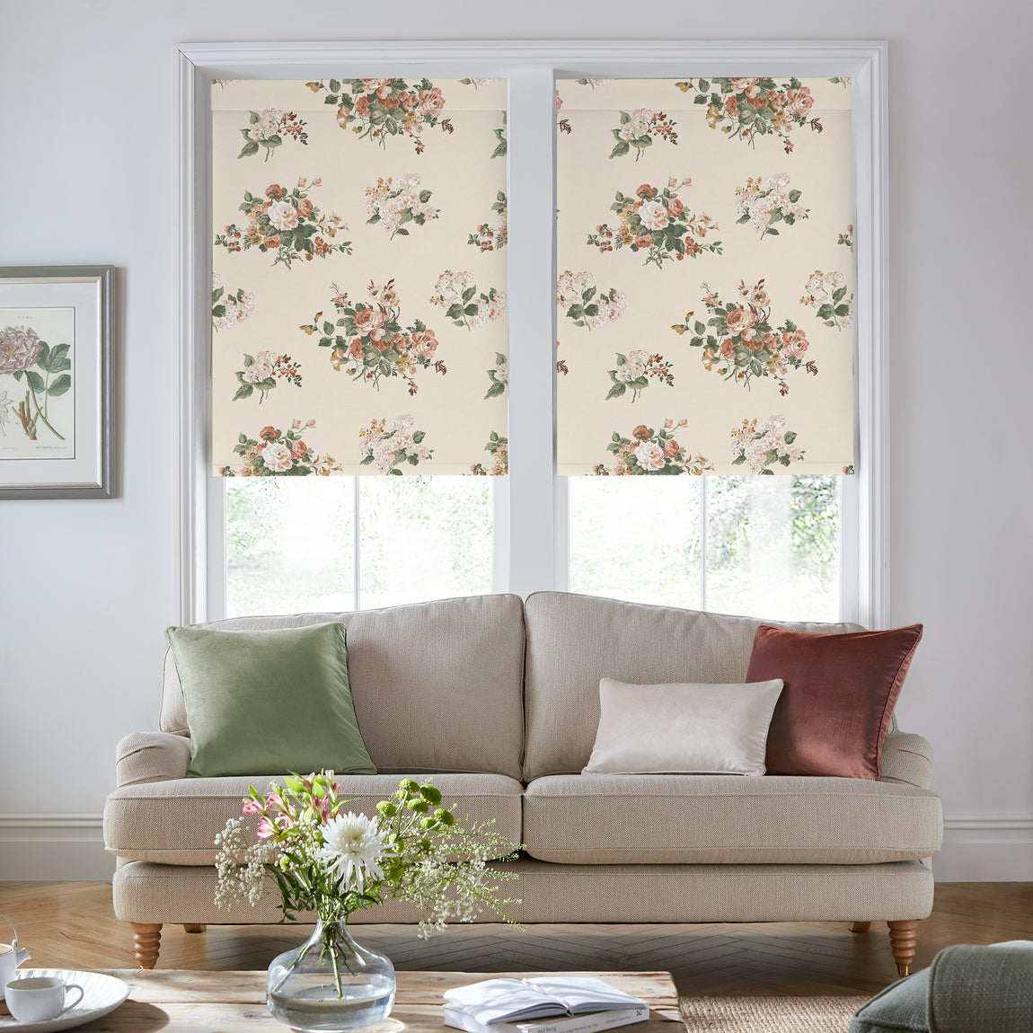 Laura Ashley Rosemore Made to Measure Blackout Roller Blind Natural