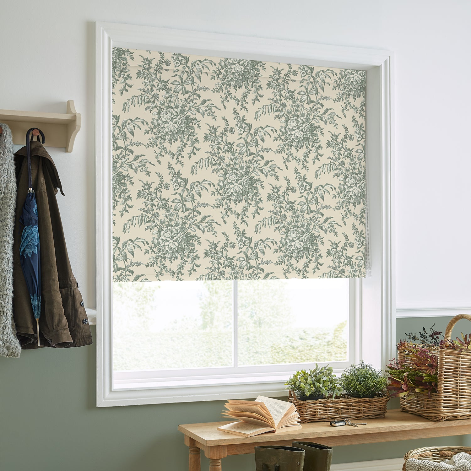 Laura Ashley Picardie Translucent Made to Measure Roller Blind Sage