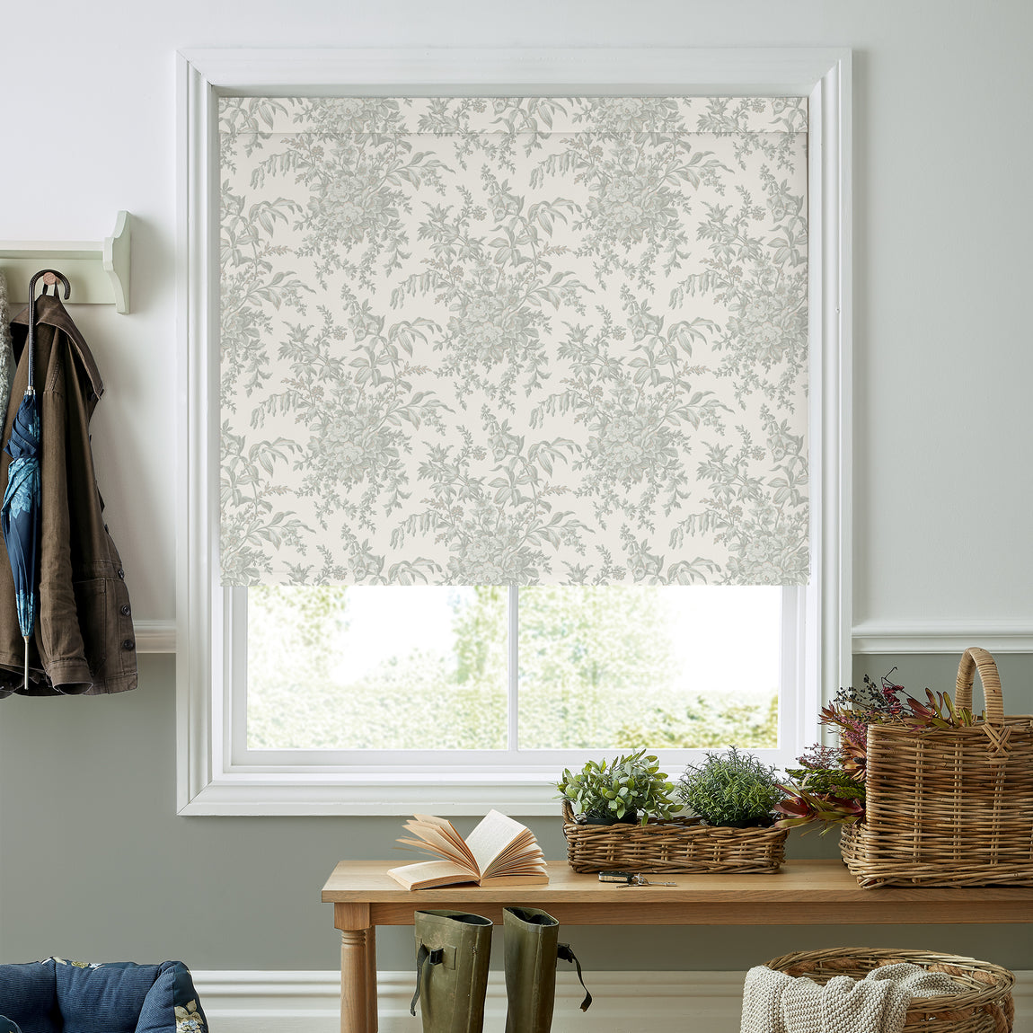 Laura Ashley Picardie Made to Measure Blackout Roller Blind Fennel