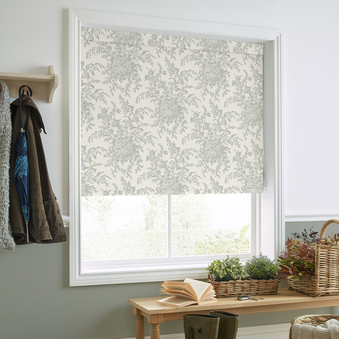 Laura Ashley Picardie Made to Measure Blackout Roller Blind Fennel