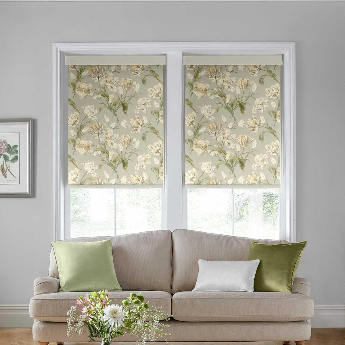 Laura Ashley Gosford Blackout Made To Measure Roller Blind Sage