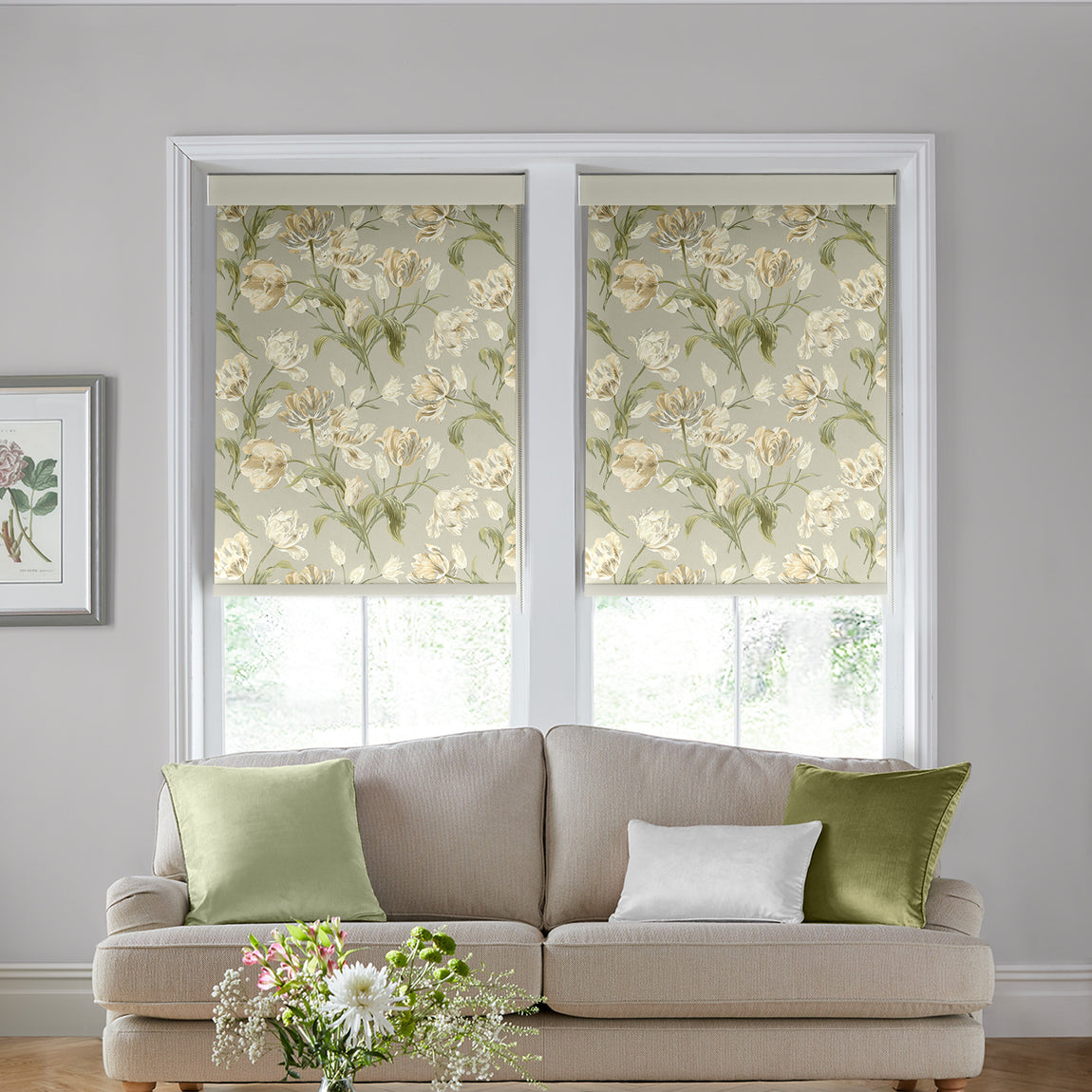 Laura Ashley Gosford Blackout Made To Measure Roller Blind Sage