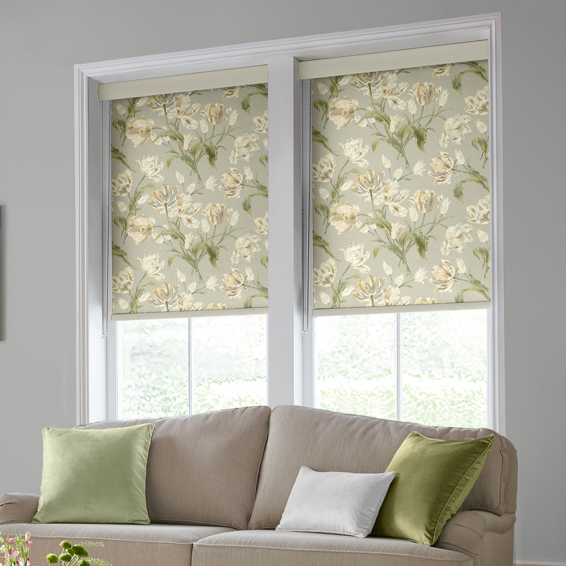 Laura Ashley Gosford Translucent Made To Measure Roller Blind Sage