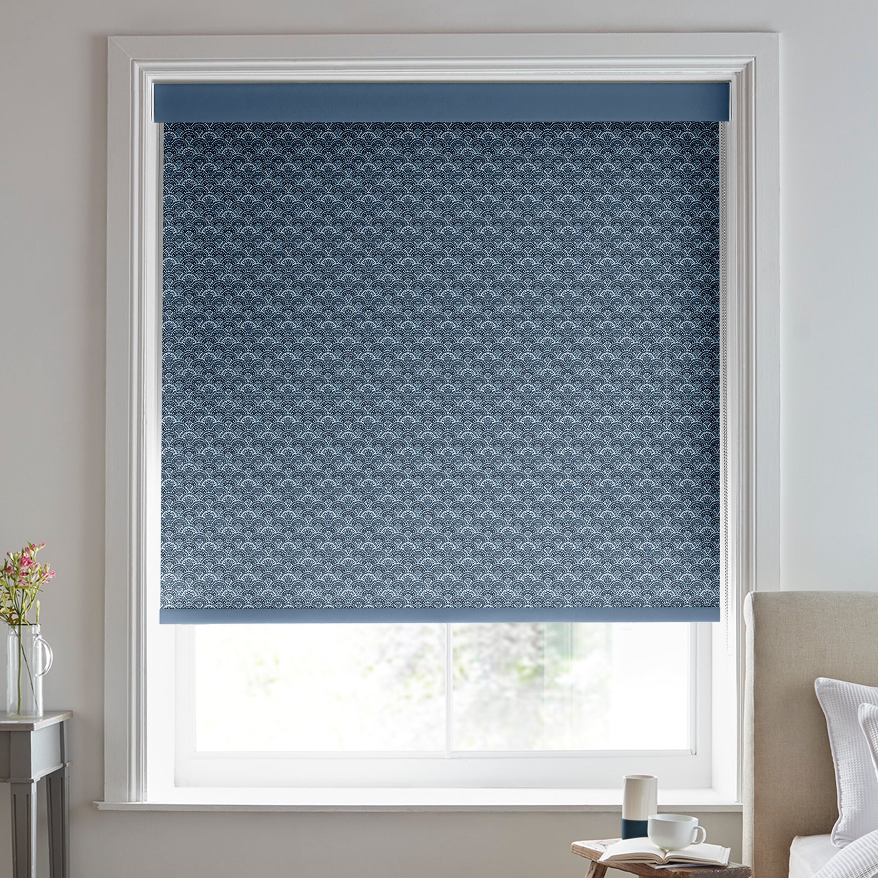Laura Ashley Musica Made to Measure Blackout Roller Blind Dusky Seaspray