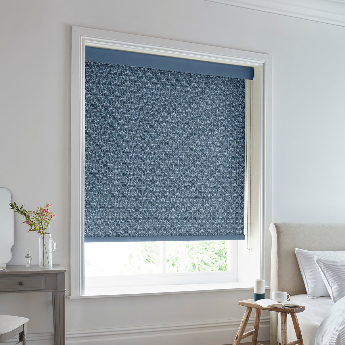 Laura Ashley Musica Translucent Made to Measure Roller Blind Dusky Seaspray