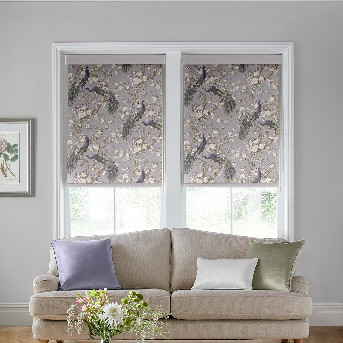 Laura Ashley Belvedere Made to Measure Blackout Roller Blind Pale Iris