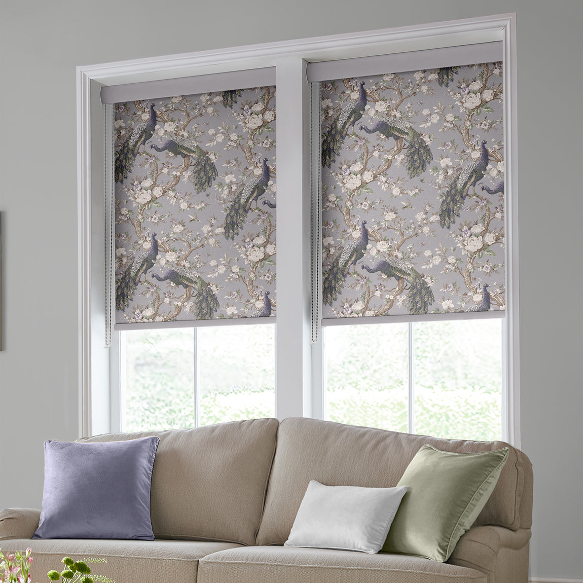 Laura Ashley Belvedere Made to Measure Blackout Roller Blind Pale Iris