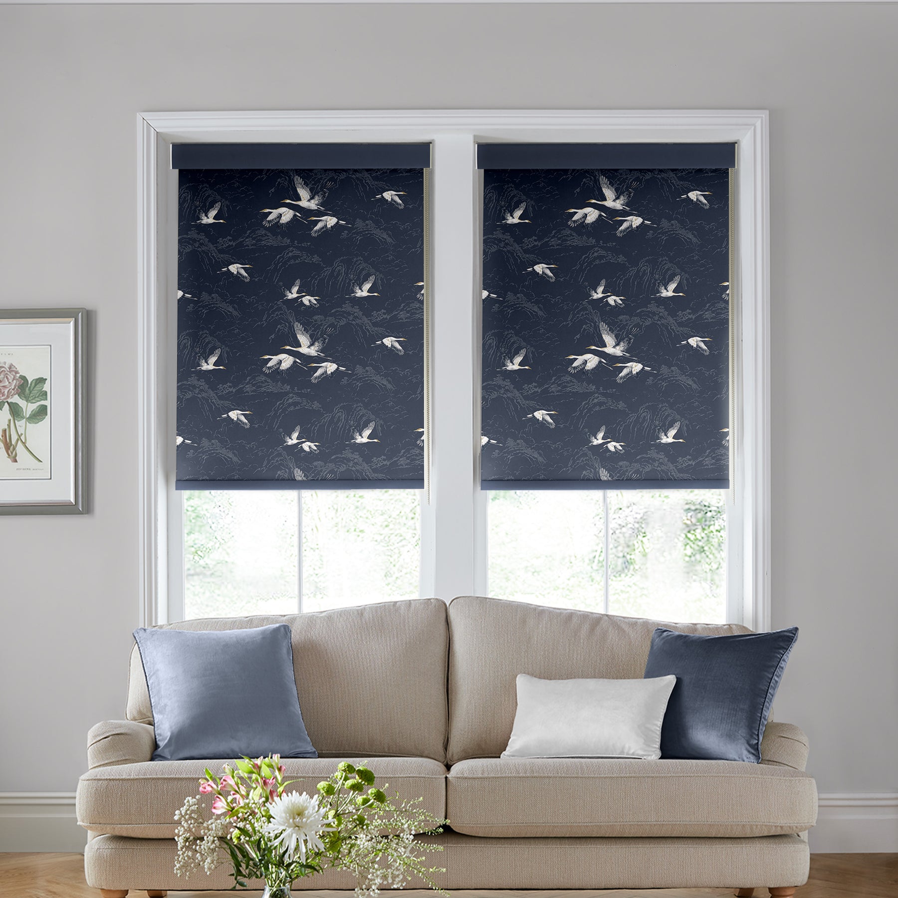 Laura Ashley Animalia Translucent Made to Measure Roller Blind Midnight