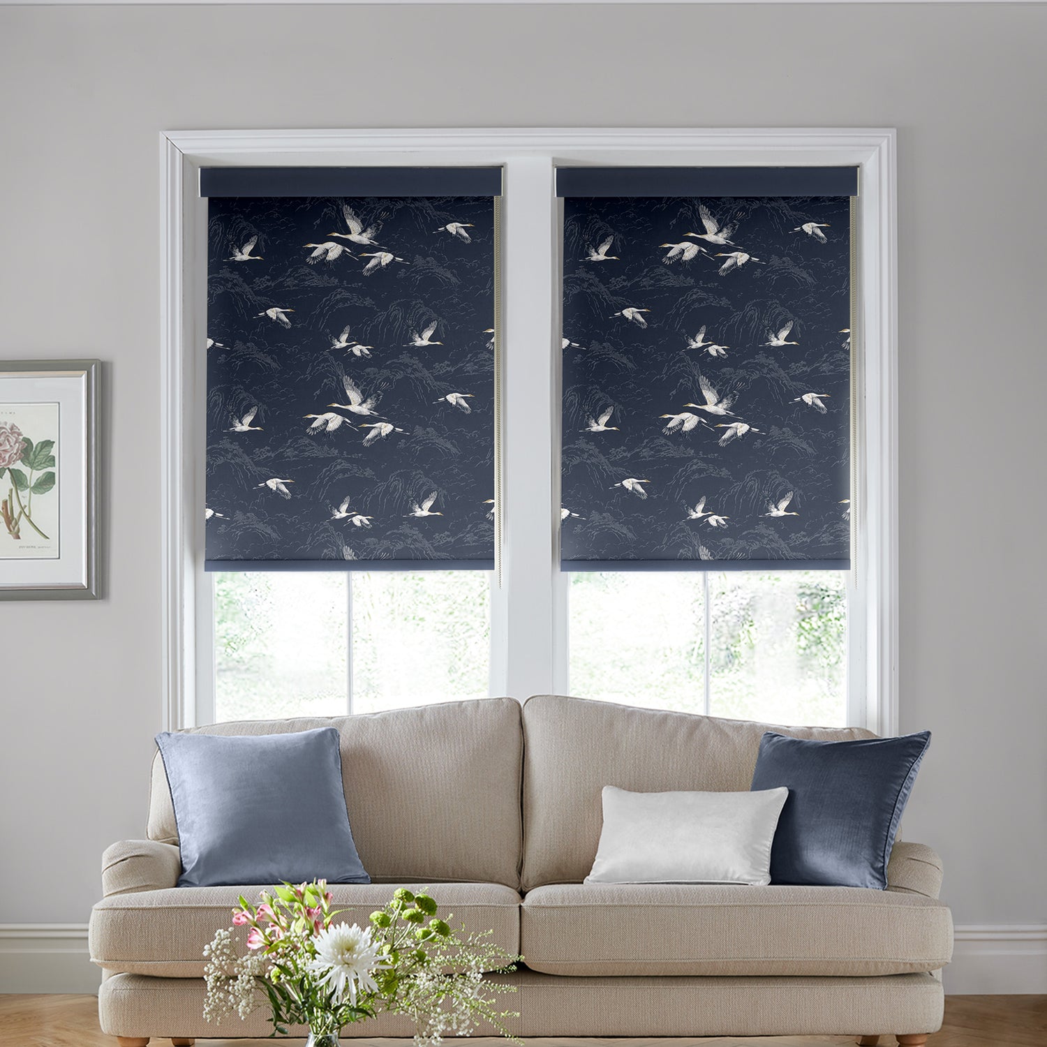 Laura Ashley Animalia Made to Measure Blackout Roller Blind Midnight