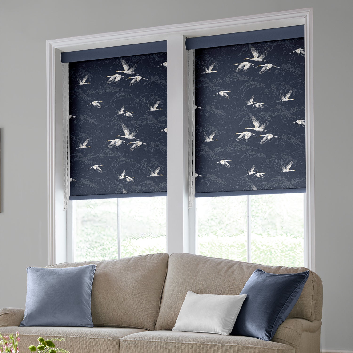 Laura Ashley Animalia Made to Measure Blackout Roller Blind Midnight
