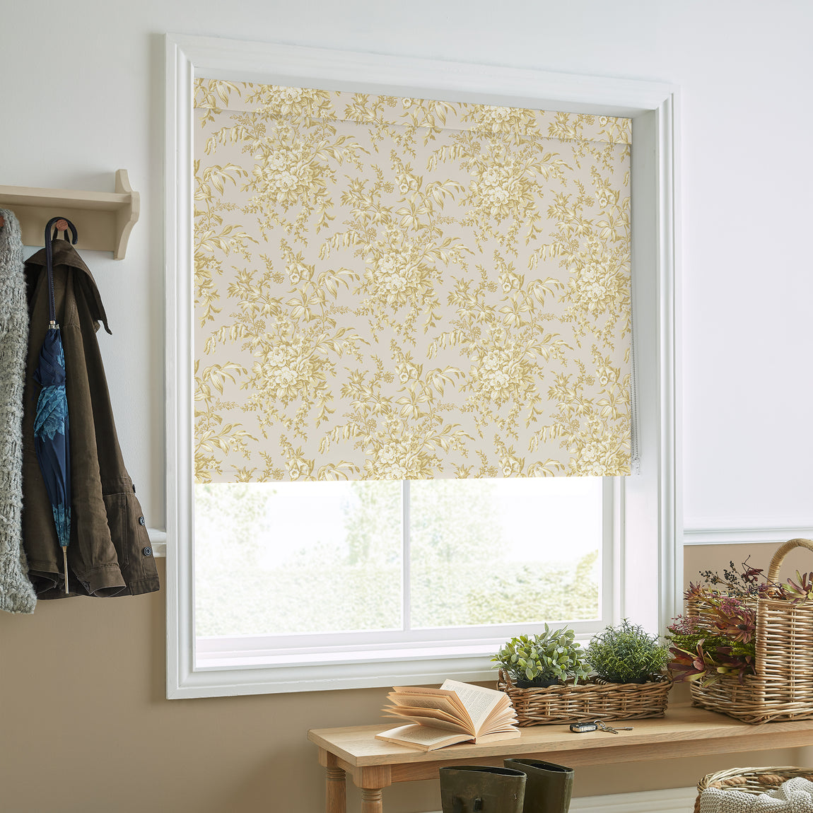 Laura Ashley Picardie Made to Measure Blackout Roller Blind Gold