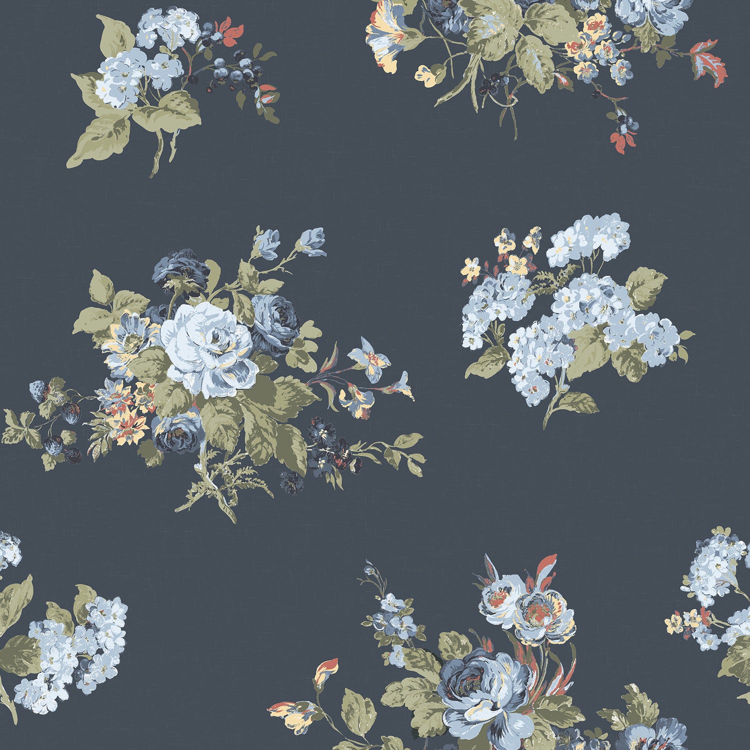Laura Ashley Rosemore Made to Measure Blackout Roller Blind Midnight
