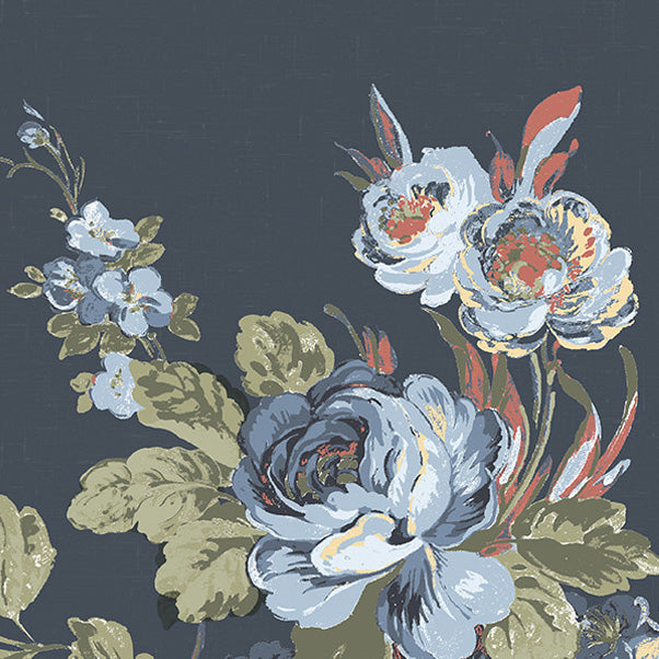 Laura Ashley Rosemore Made to Measure Blackout Roller Blind Midnight