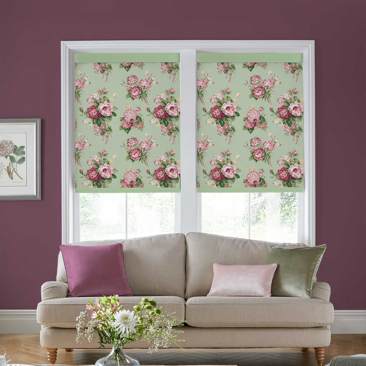 Laura Ashley Cecilia Translucent Made to Measure Roller Blind Fern