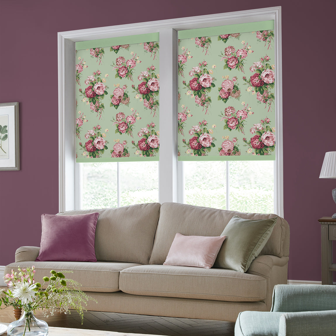 Laura Ashley Cecilia Made to Measure Blackout Roller Blind Fern