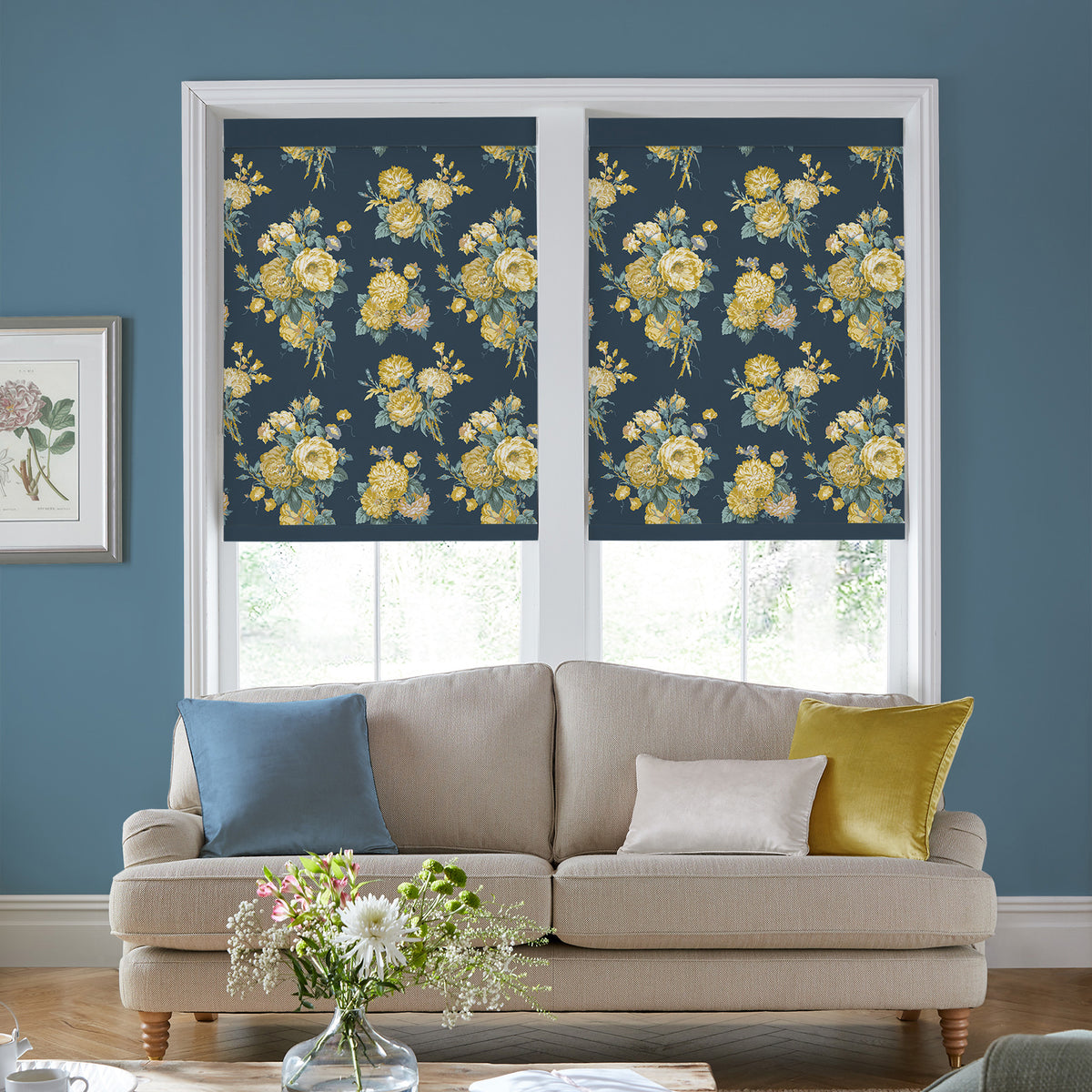 Laura Ashley Cecilia Made to Measure Blackout Roller Blind Buttercup