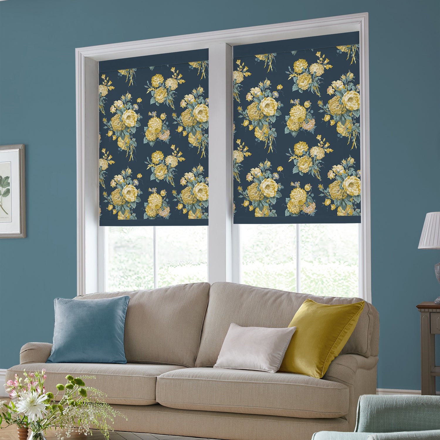 Laura Ashley Cecilia Made to Measure Blackout Roller Blind Buttercup