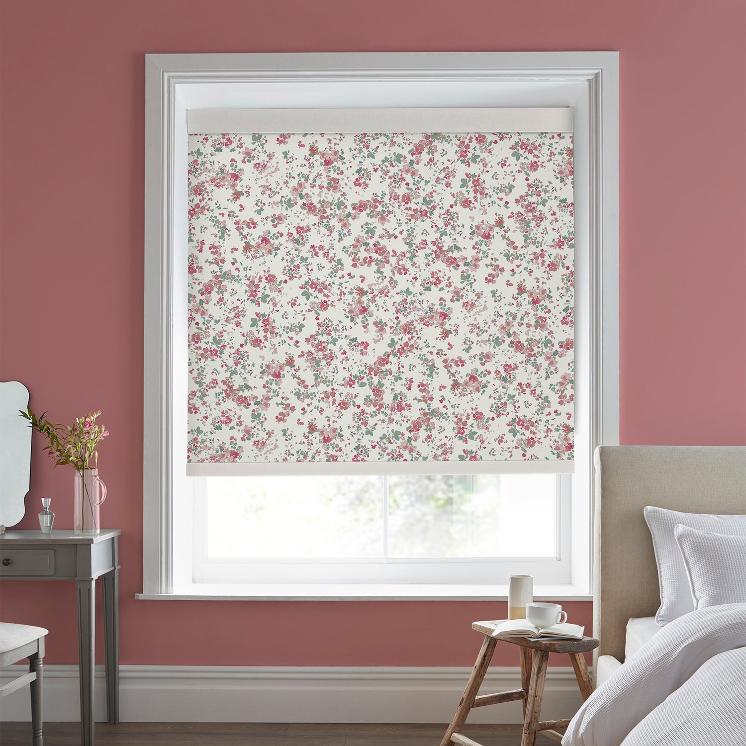 Laura Ashley Blossoms Made to Measure Blackout Roller Blind Blush
