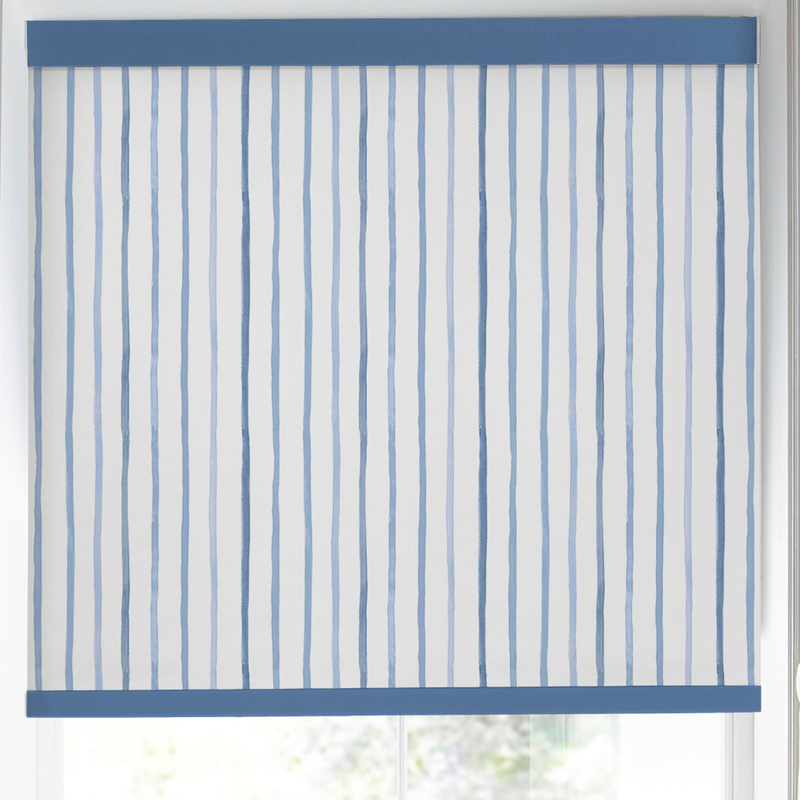 Laura Ashley Painterly Stripe Translucent Made to Measure Roller Blind Blue