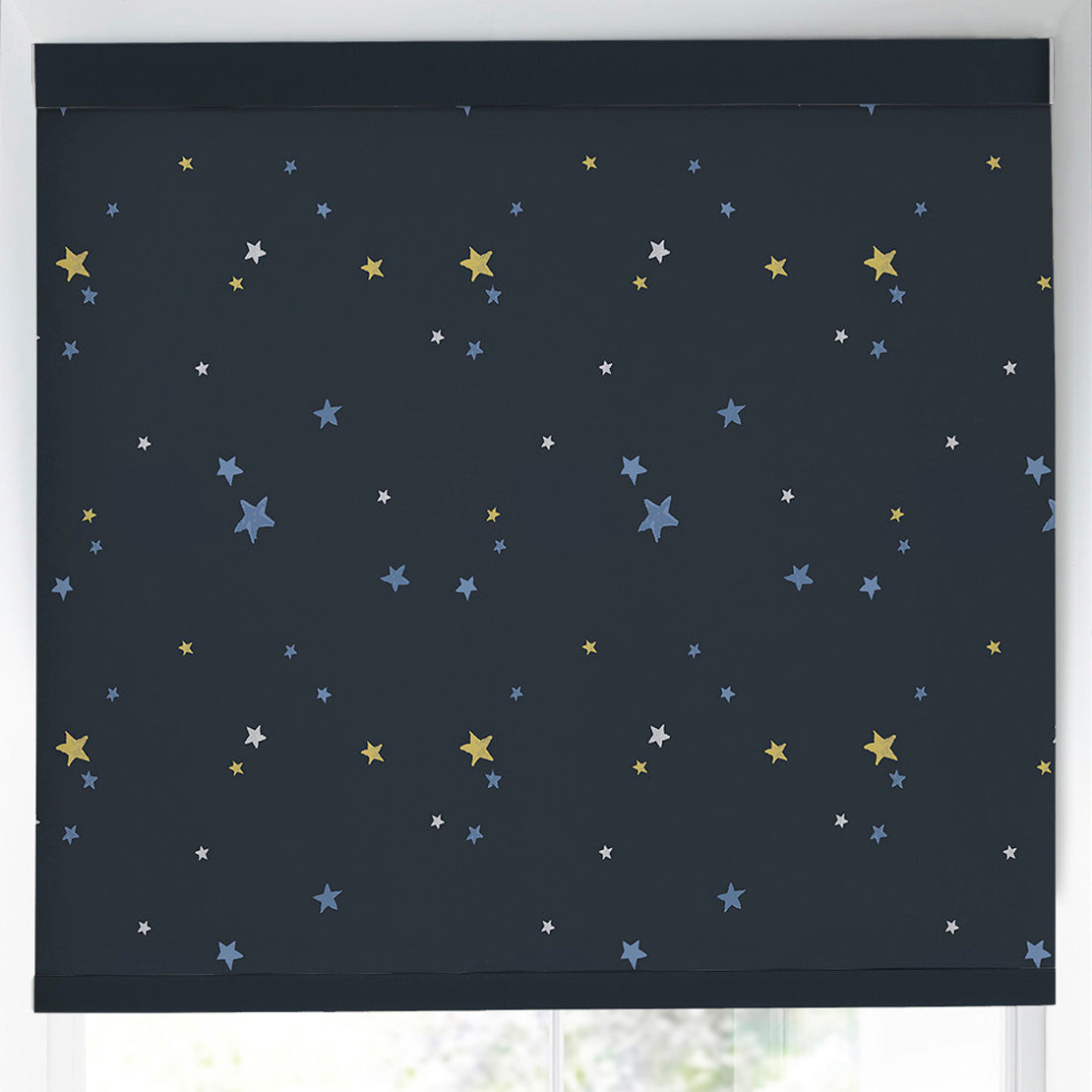 Laura Ashley Painterly Stars Made to Measure Blackout Roller Blind Midnight