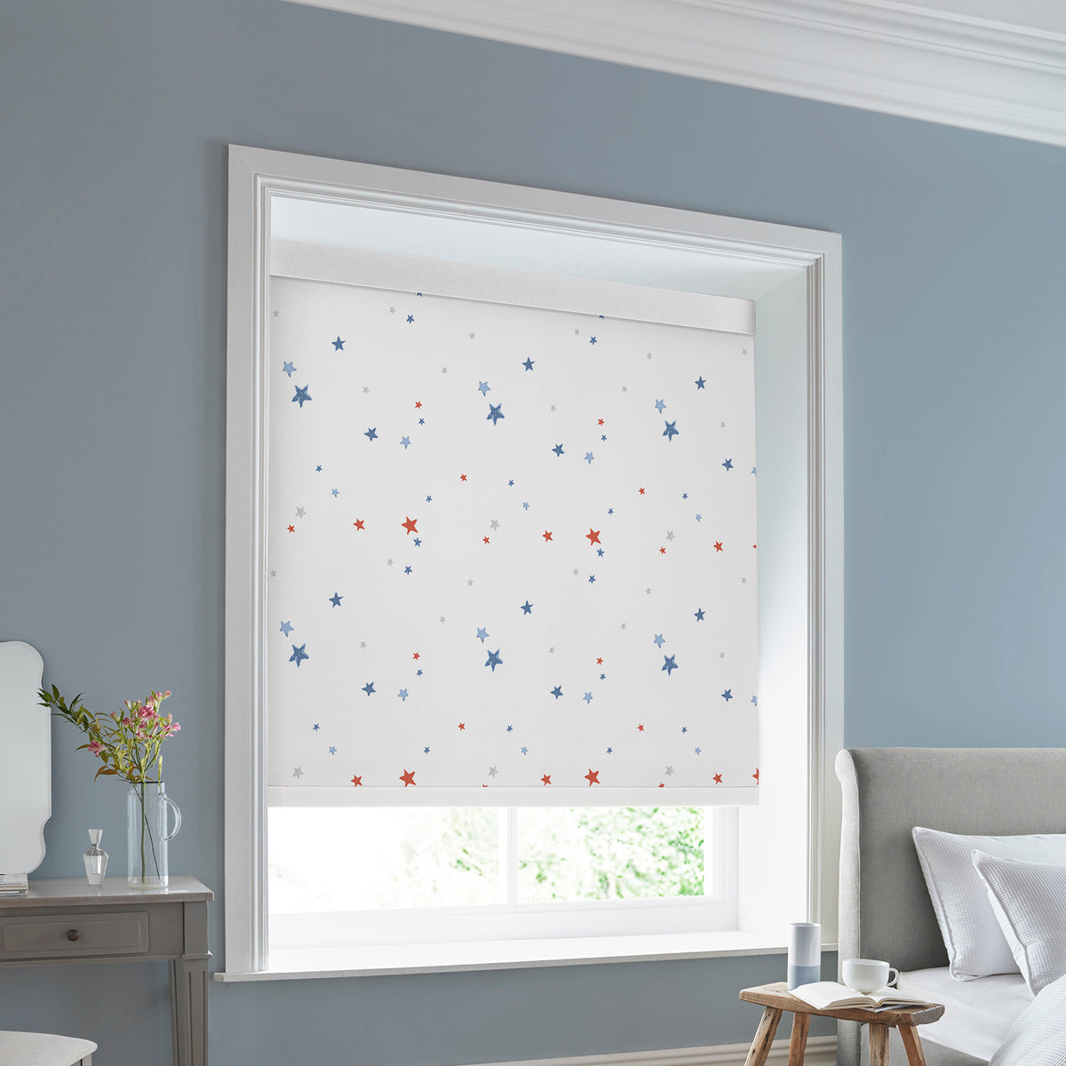 Laura Ashley Painterly Stars Made to Measure Blackout Roller Blind Multi