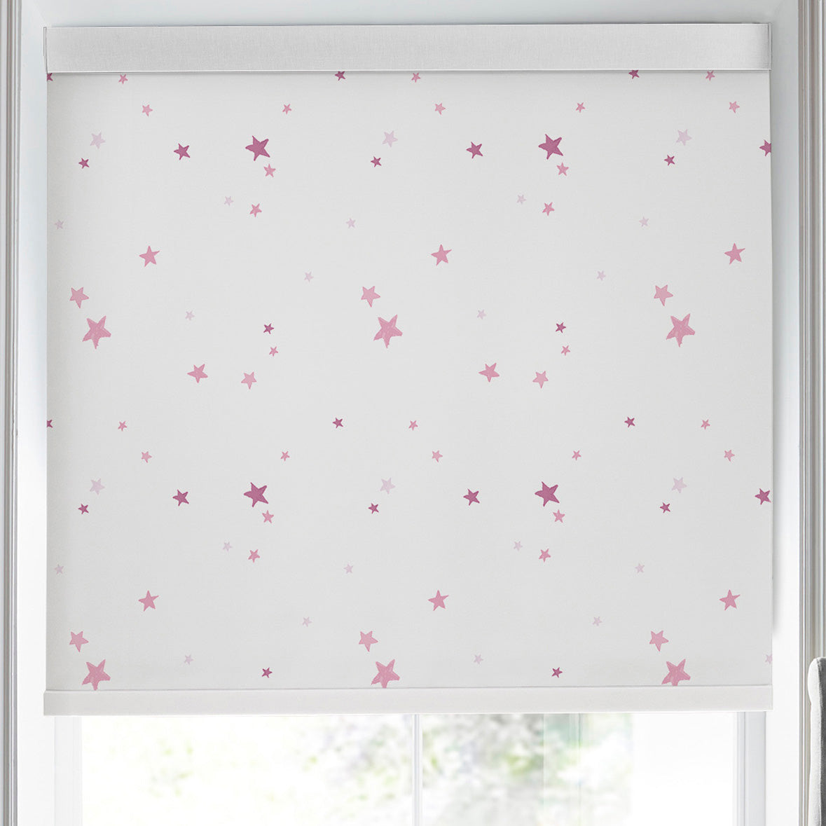 Laura Ashley Painterly Stars Translucent Made to Measure Roller Blind Pink