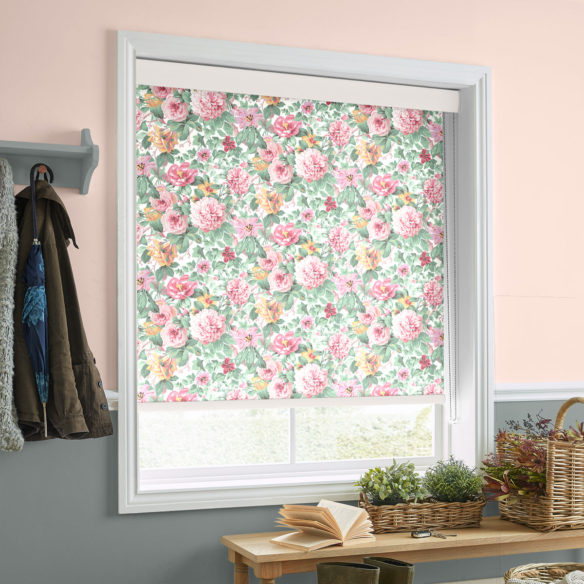 Laura Ashley Aveline Made to Measure Blackout Roller Blind Rose