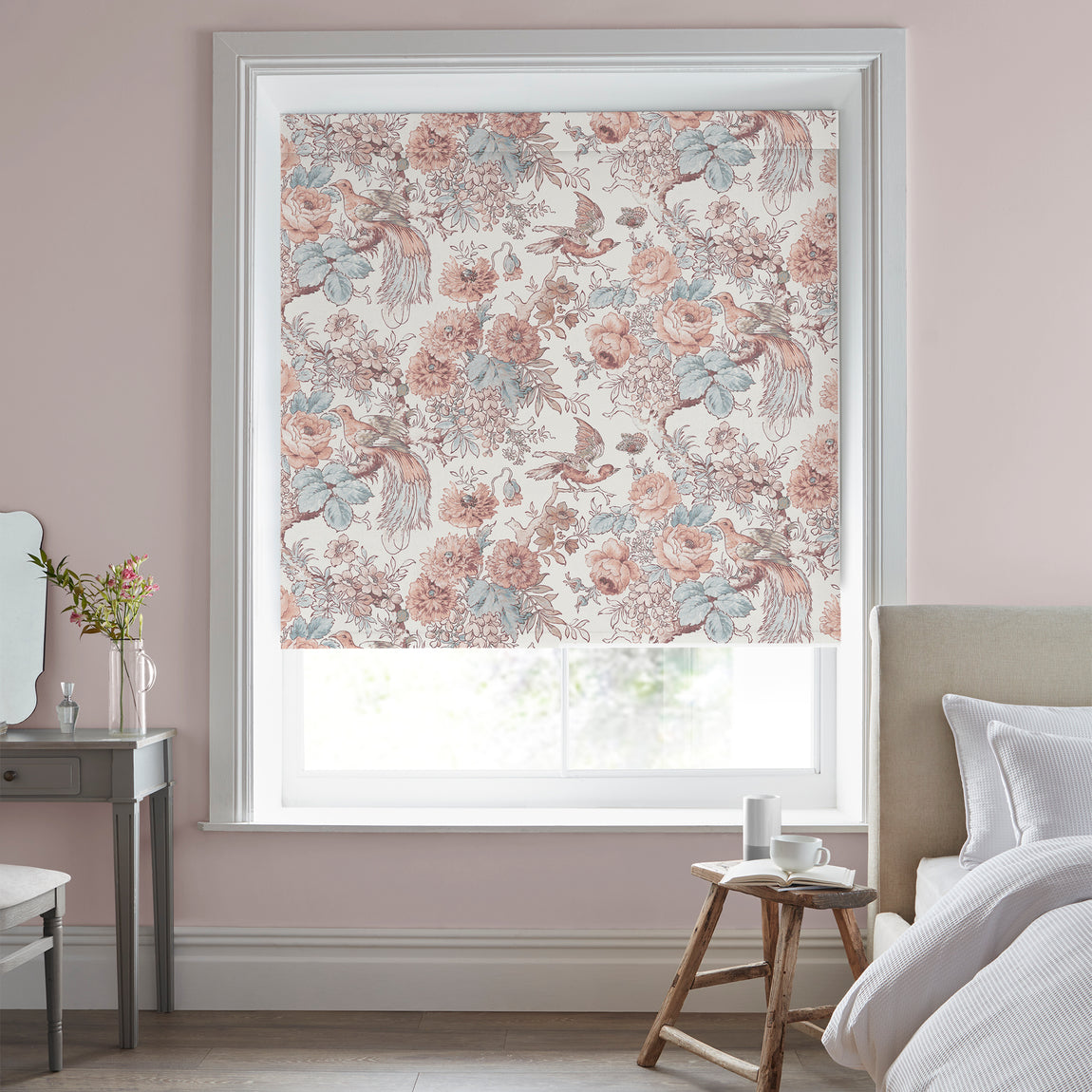 Laura Ashley Birtle Translucent Made to Measure Roller Blind Blush