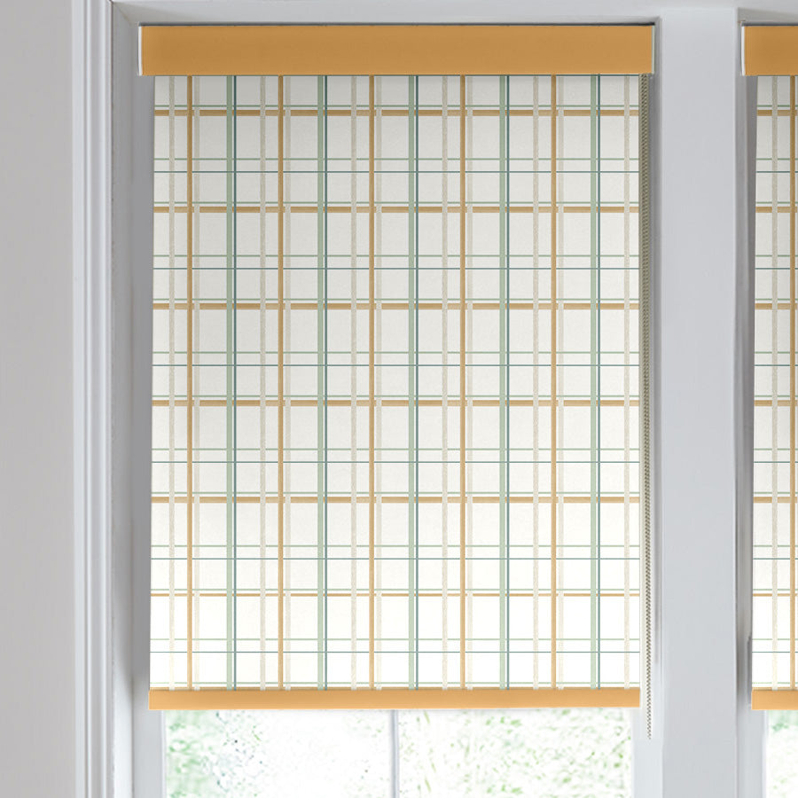 Laura Ashley Burford Check Made to Measure Blackout Roller Blind Ochre