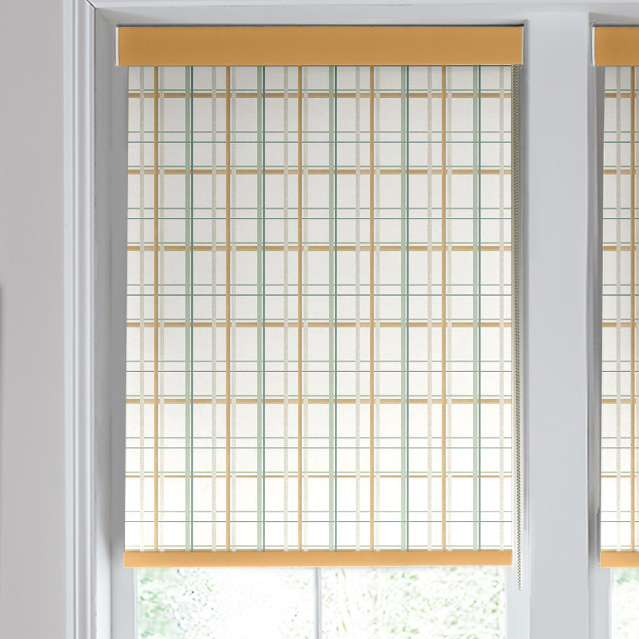 Laura Ashley Burford Check Translucent Made to Measure Roller Blind Ochre