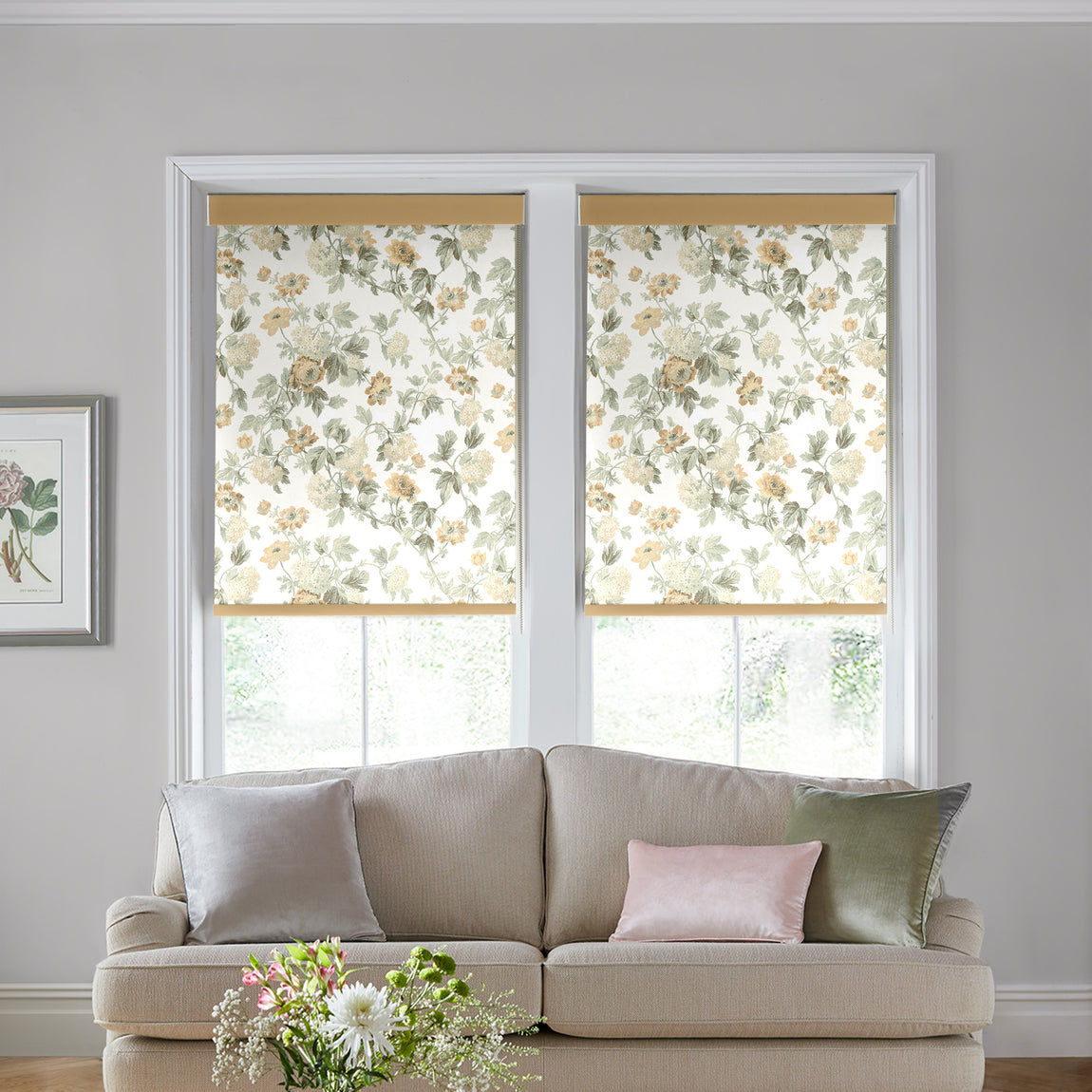 Laura Ashley Catrin Translucent Made to Measure Roller Blind Ochre
