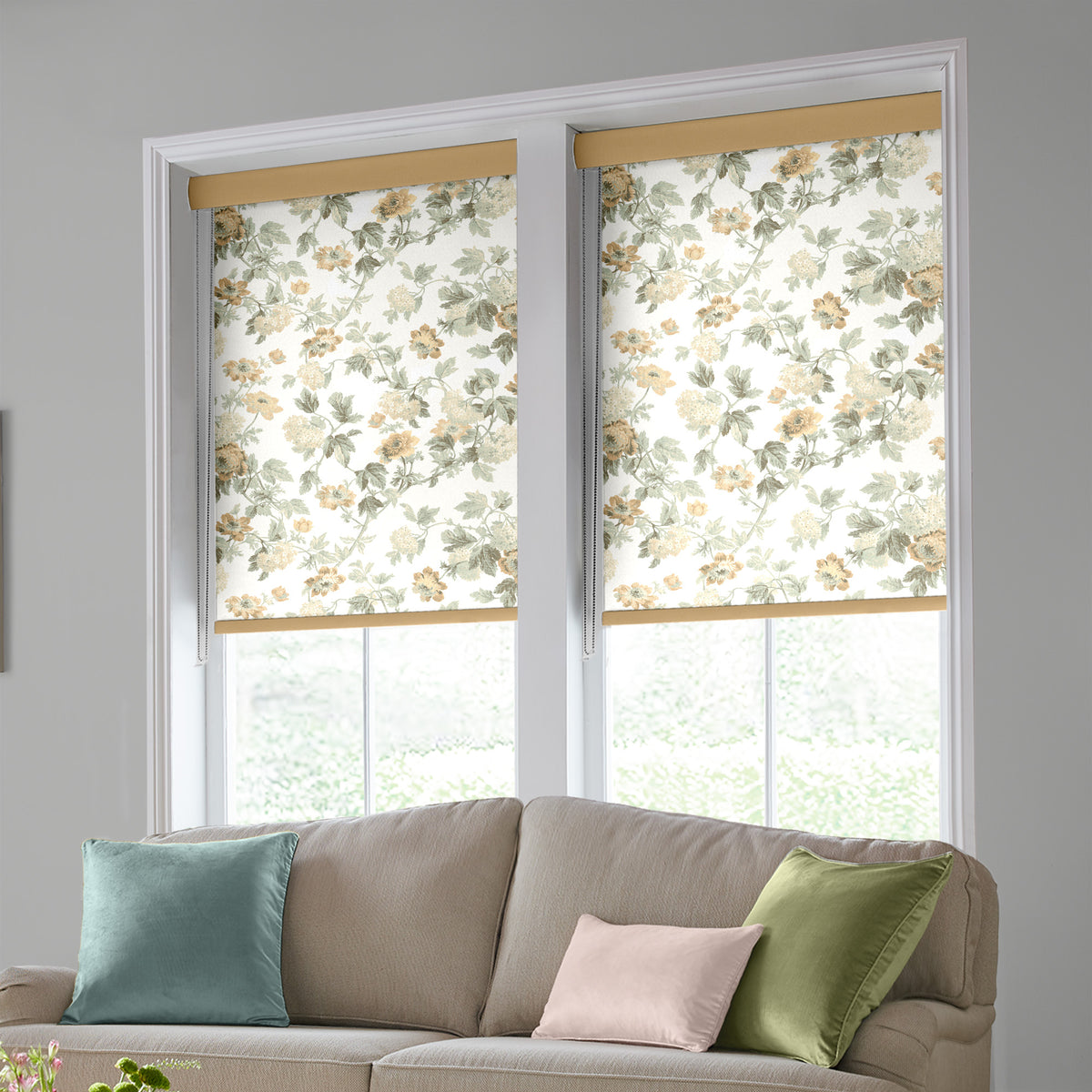 Laura Ashley Catrin Made to Measure Blackout Roller Blind Ochre